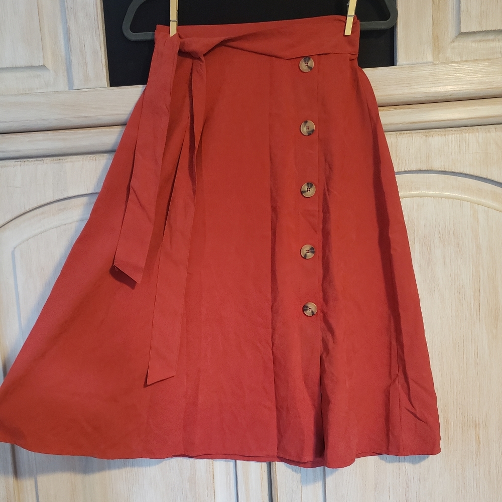 Jessy B burnt orange/red boho skirt XS